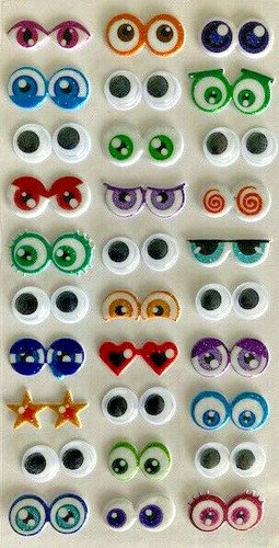Klebesticker augen 30 - 3-d, augen,