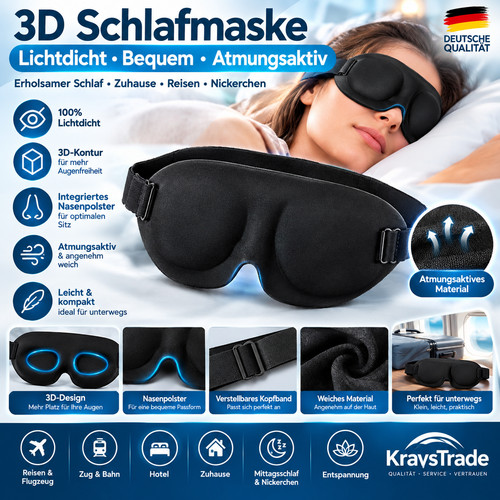 Schlafmaske lichtdicht - 3d,
